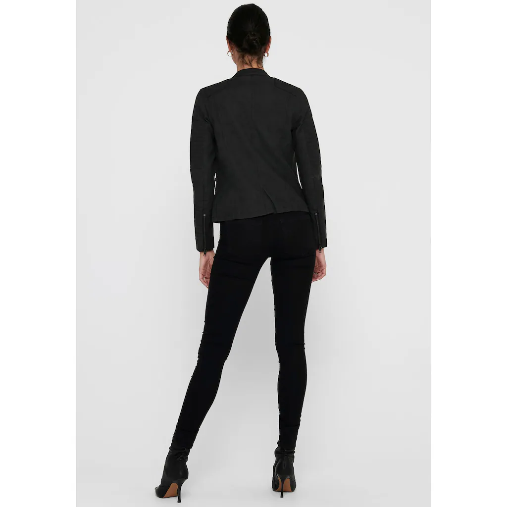 ONLY Lederimitatjacke »ONLAVA FAUX LEATHER BIKER OTW NOOS« Mit Biker-Details