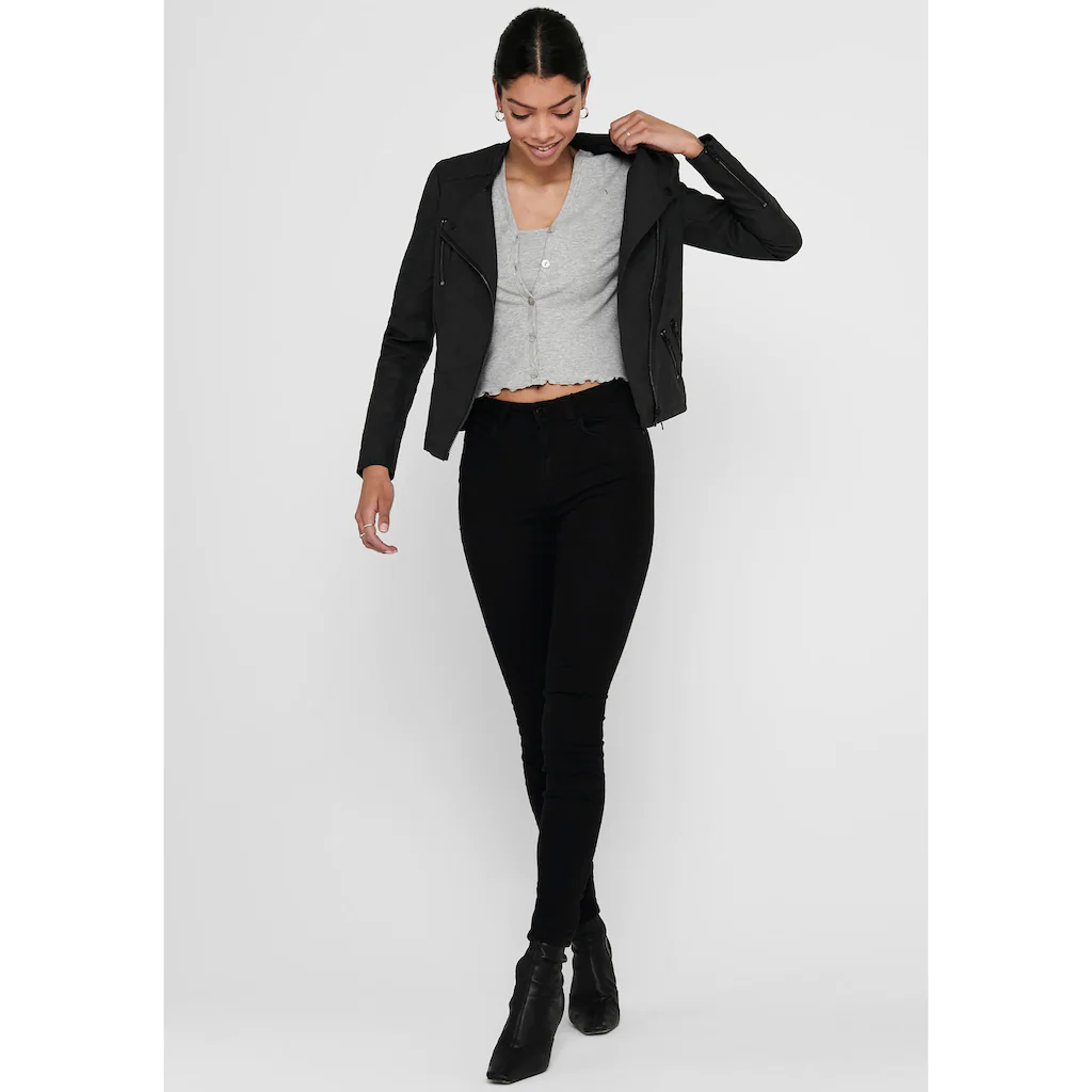 ONLY Lederimitatjacke »ONLAVA FAUX LEATHER BIKER OTW NOOS« Mit Biker-Details