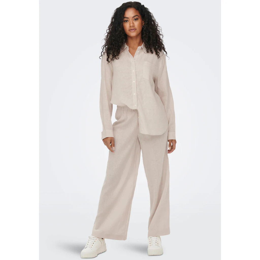 ONLY Longbluse »ONLTOKYO L/S LINEN BLEND SHIRT« Mit Leinen