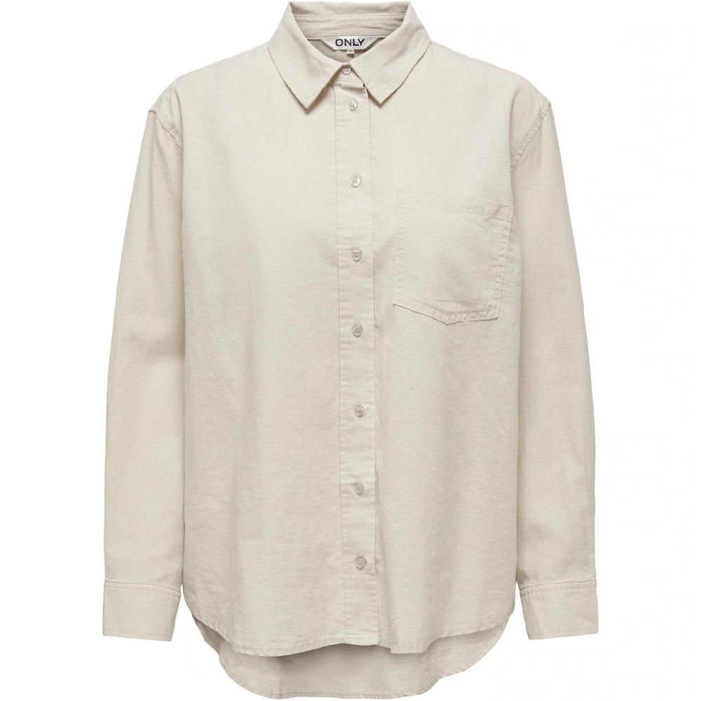 ONLY Longbluse »ONLTOKYO L/S LINEN BLEND SHIRT« Mit Leinen