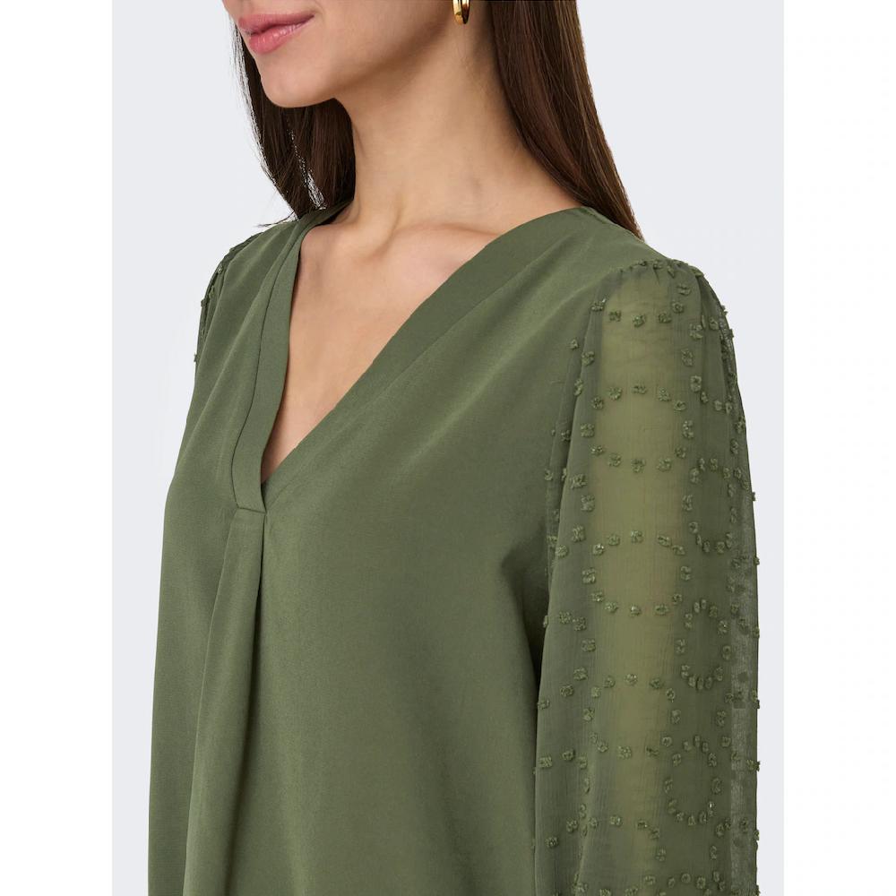 ONLY Shirtbluse »ONLMASJA FR L/S V-NECK SHIRT CS PTM«