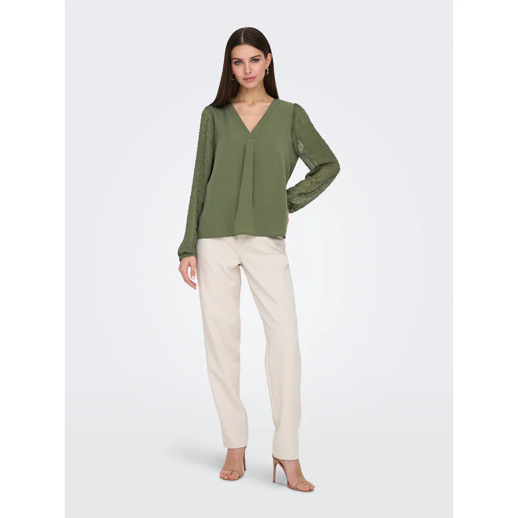 ONLY Shirtbluse »ONLMASJA FR L/S V-NECK SHIRT CS PTM«