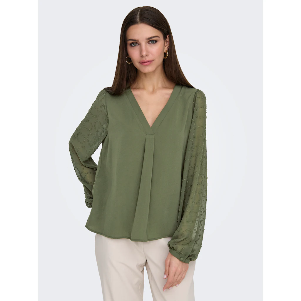 ONLY Shirtbluse »ONLMASJA FR L/S V-NECK SHIRT CS PTM«