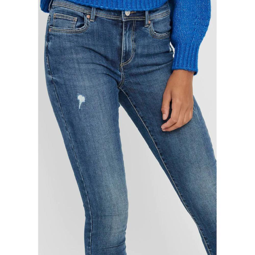 ONLY Skinny-fit-Jeans »ONLWAUW MID SKINNY BJ114-3 NOOS« Mit Leichten Destroyed Effekten