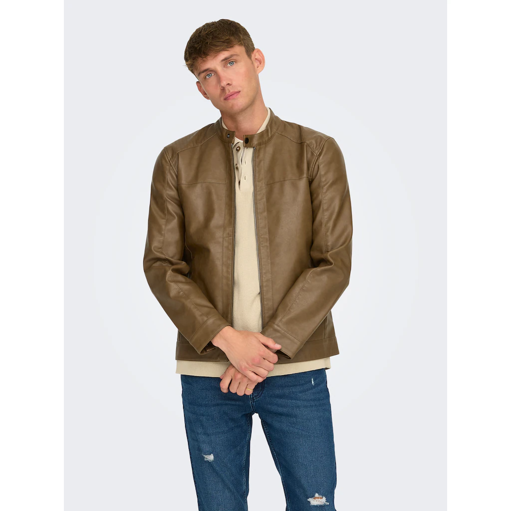 ONLY & SONS Bikerjacke »MIKE PU RACER JACKET« Ohne Kapuze ▷ Bestellen