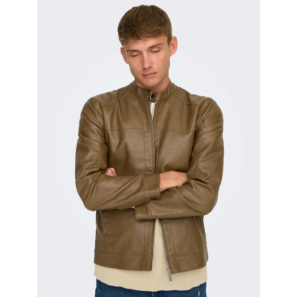 ONLY & SONS Bikerjacke »MIKE PU RACER JACKET« ohne Kapuze ▷ bestellen