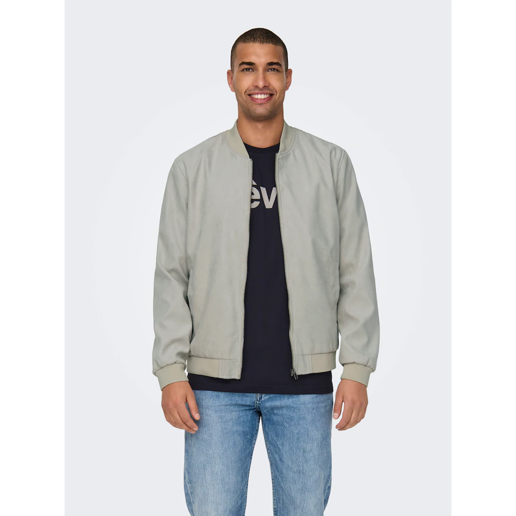 ONLY & SONS Bomberjacke »ONSLUCAS FAKE SUEDE BOMBER OTW« ▷ Kaufen