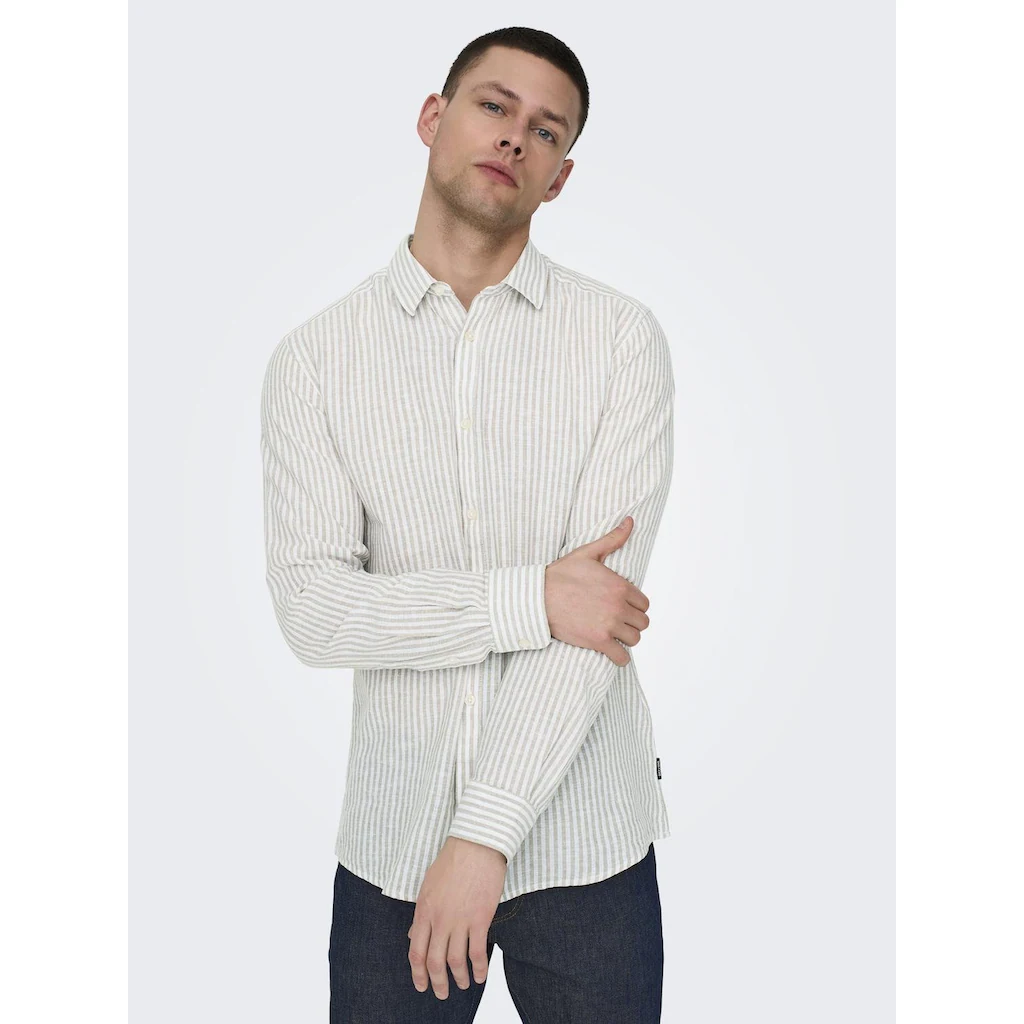 ONLY & SONS Kurzarmhemd »ONSCAIDEN LS STRIPE LINEN SHIRT 660 NOOS« ▷ Kaufen