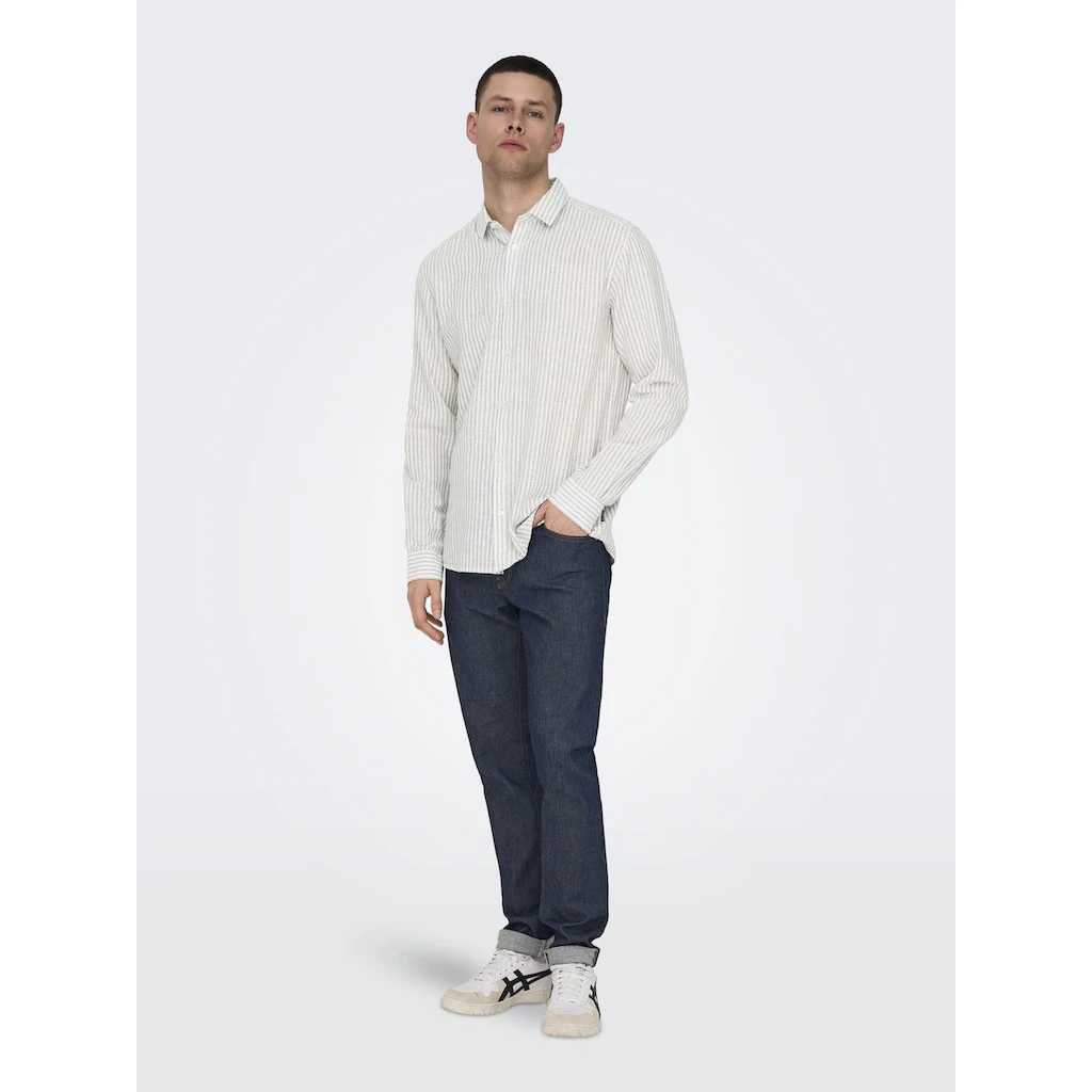 ONLY & SONS Kurzarmhemd »ONSCAIDEN LS STRIPE LINEN SHIRT 660 NOOS« ▷ Kaufen