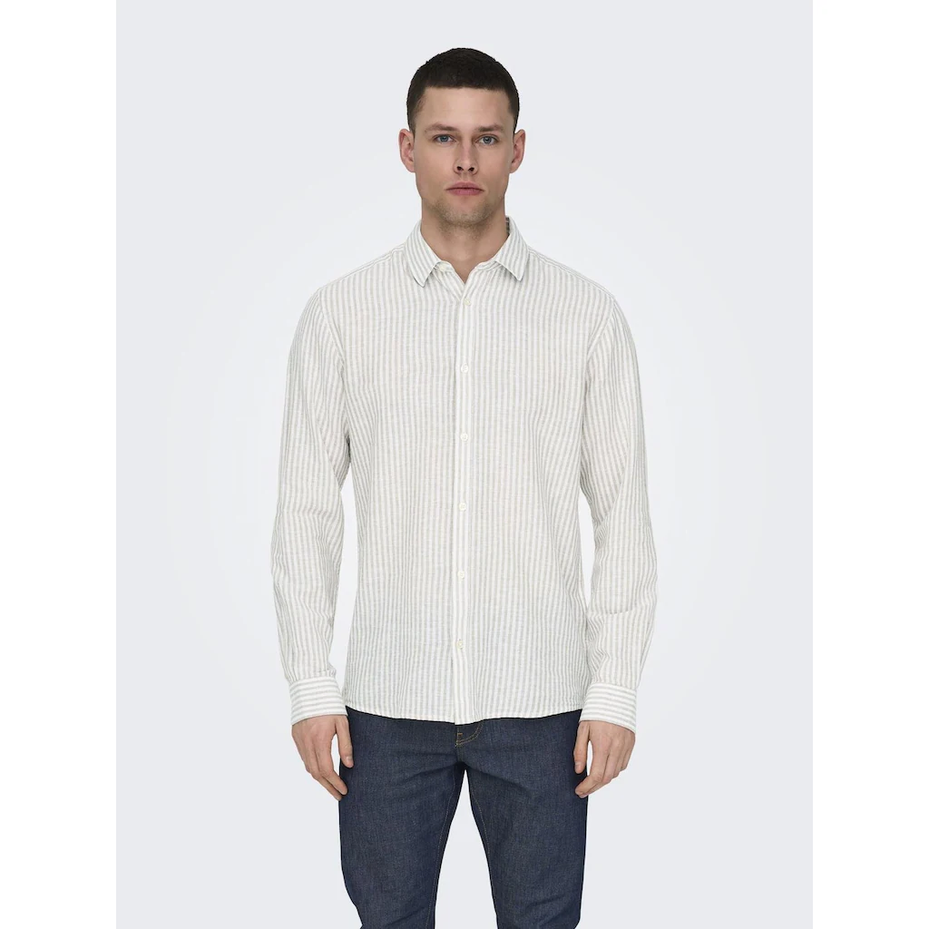 ONLY & SONS Kurzarmhemd »ONSCAIDEN LS STRIPE LINEN SHIRT 660 NOOS« ▷ kaufen