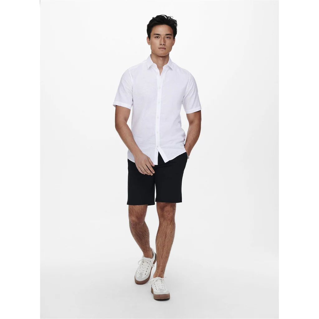 ONLY & SONS Kurzarmhemd »ONSCAIDEN SS SOLID LINEN SHIRT NOOS« ▷ Kaufen