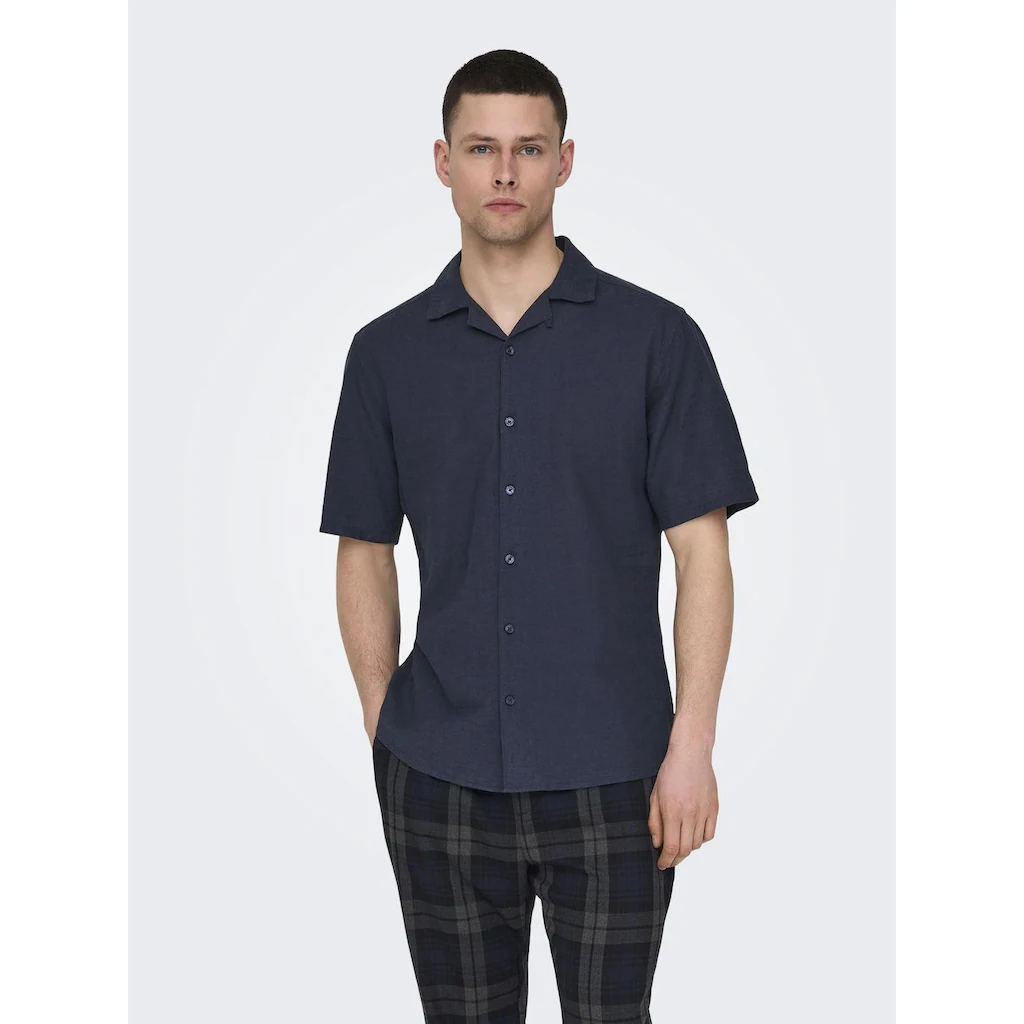 ONLY & SONS Kurzarmhemd »ONSCAIDEN SS SOLID RESORT LINEN NOOS« ▷ Für