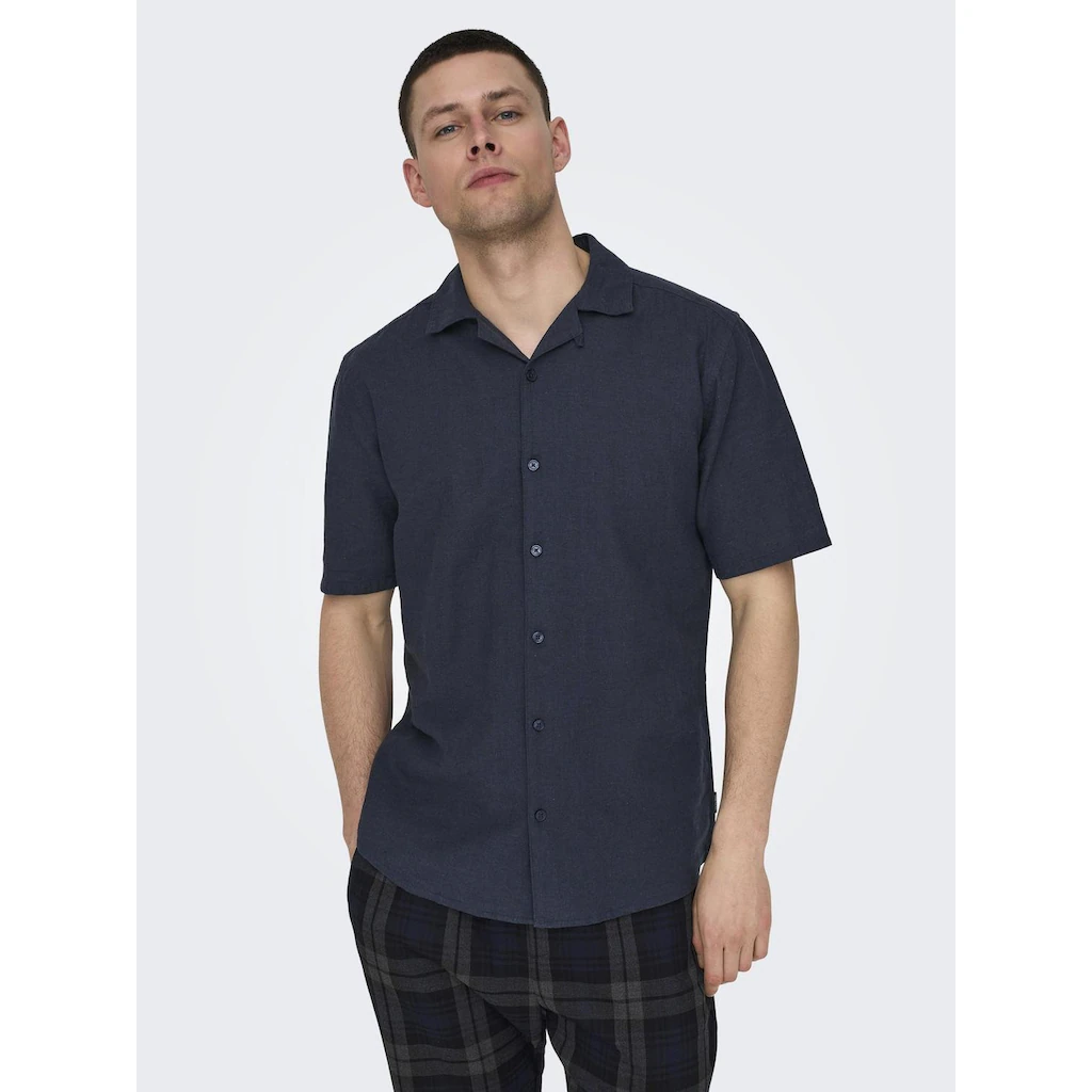 ONLY & SONS Kurzarmhemd »ONSCAIDEN SS SOLID RESORT LINEN NOOS« ▷ für