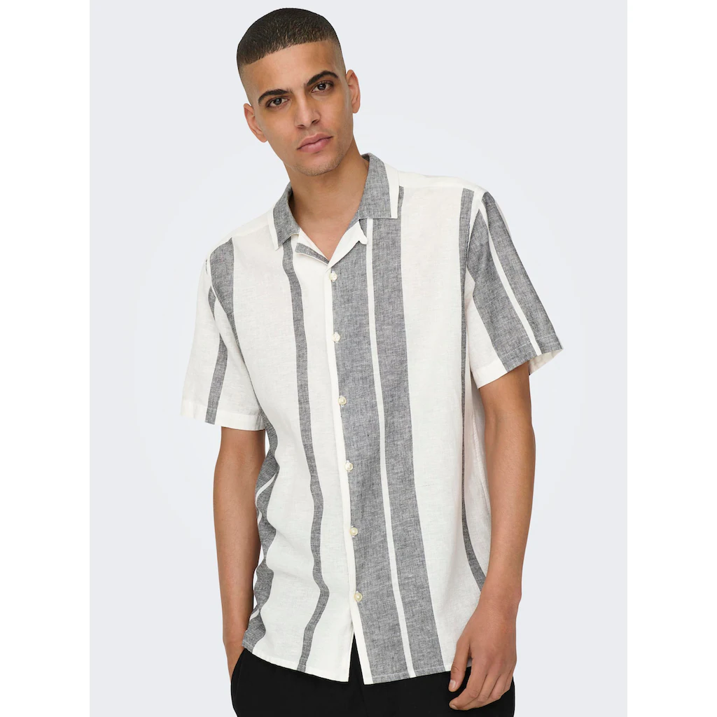 ONLY & SONS Kurzarmhemd »ONSCAIDEN SS STRIPE LINEN RESORT NOOS« ▷ Kaufen