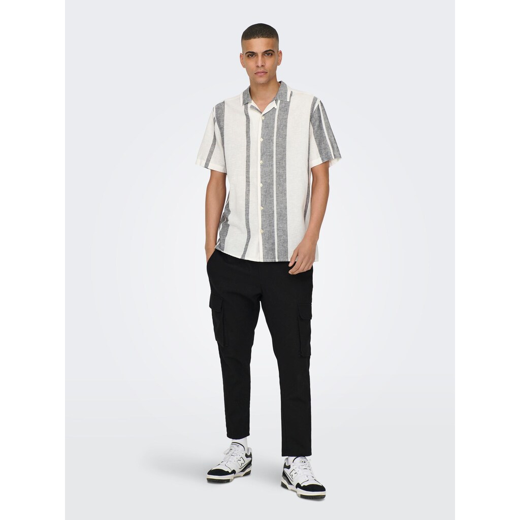 ONLY & SONS Kurzarmhemd »ONSCAIDEN SS STRIPE LINEN RESORT NOOS« ▷ Kaufen