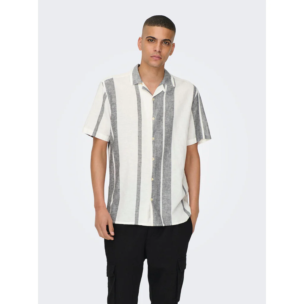 ONLY & SONS Kurzarmhemd »ONSCAIDEN SS STRIPE LINEN RESORT NOOS« ▷ kaufen