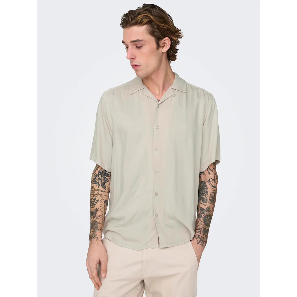ONLY & SONS Kurzarmhemd »ONSDASH LIFE REG VISC RES SS SHIRT«
