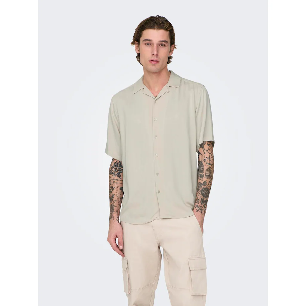 ONLY & SONS Kurzarmhemd »ONSDASH LIFE REG VISC RES SS SHIRT«