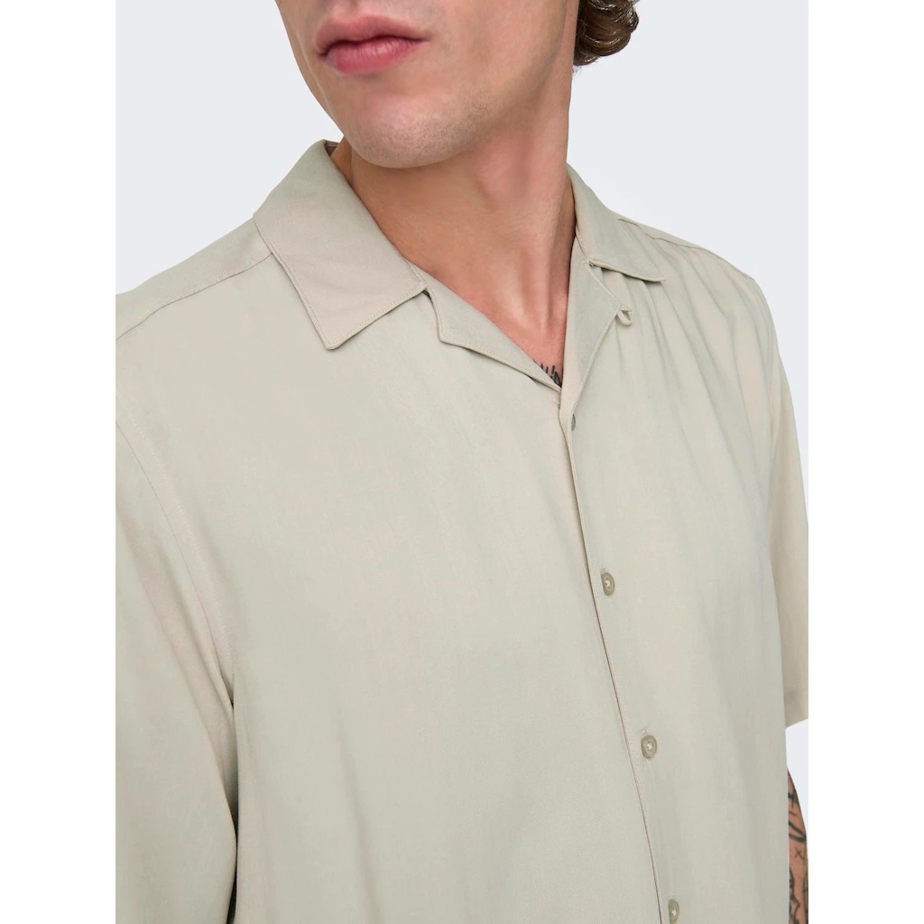 ONLY & SONS Kurzarmhemd »ONSDASH LIFE REG VISC RES SS SHIRT«