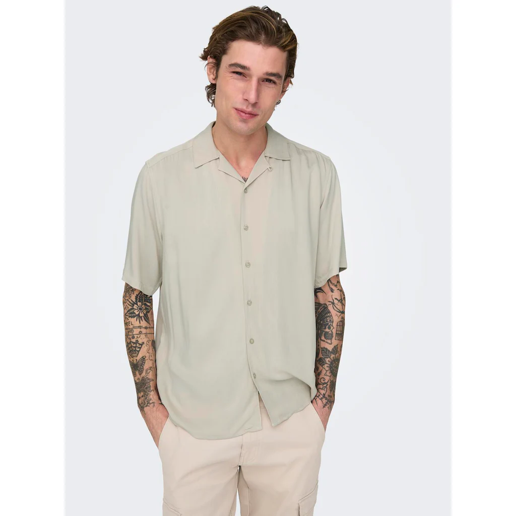 ONLY & SONS Kurzarmhemd »ONSDASH LIFE REG VISC RES SS SHIRT«
