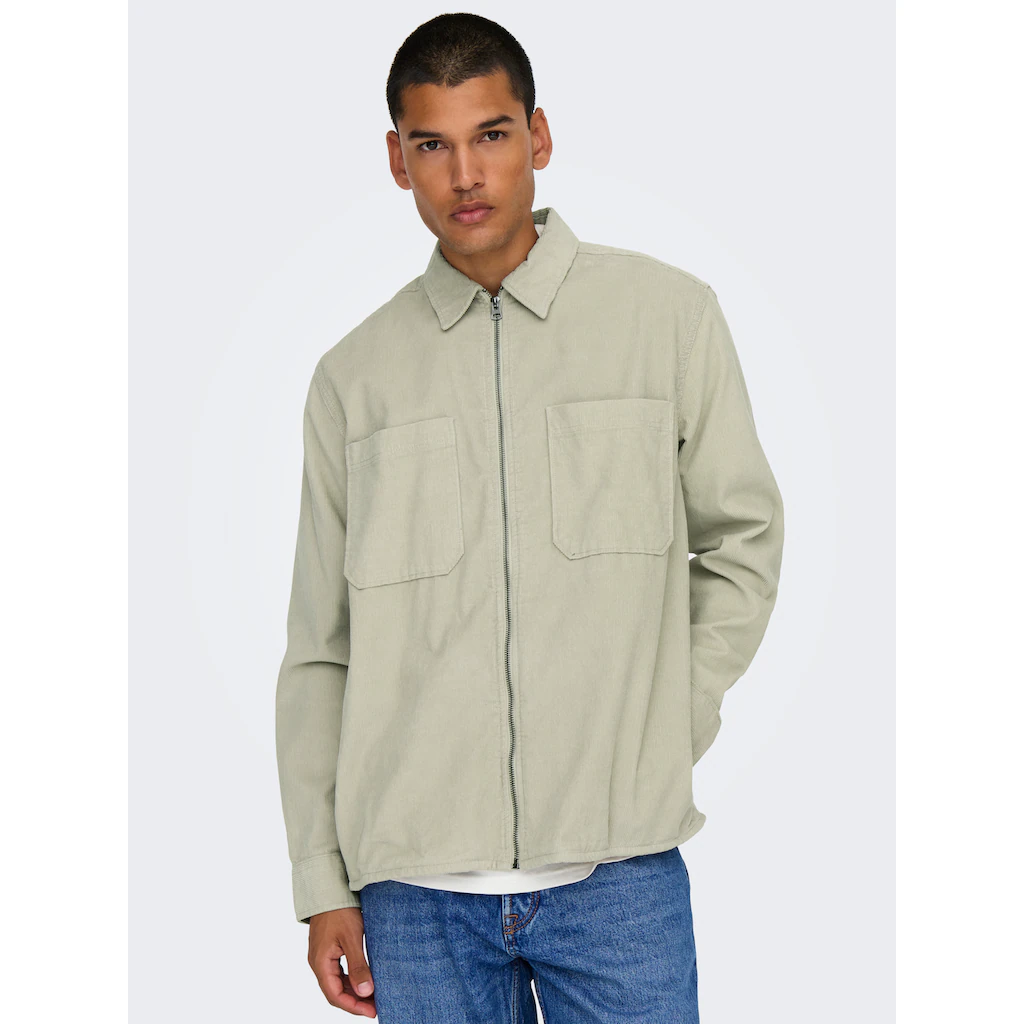 ONLY & SONS Langarmhemd »ONSALP 14W RLX 2PKT WASHD CORD LS ZIP« ▷ Bestellen