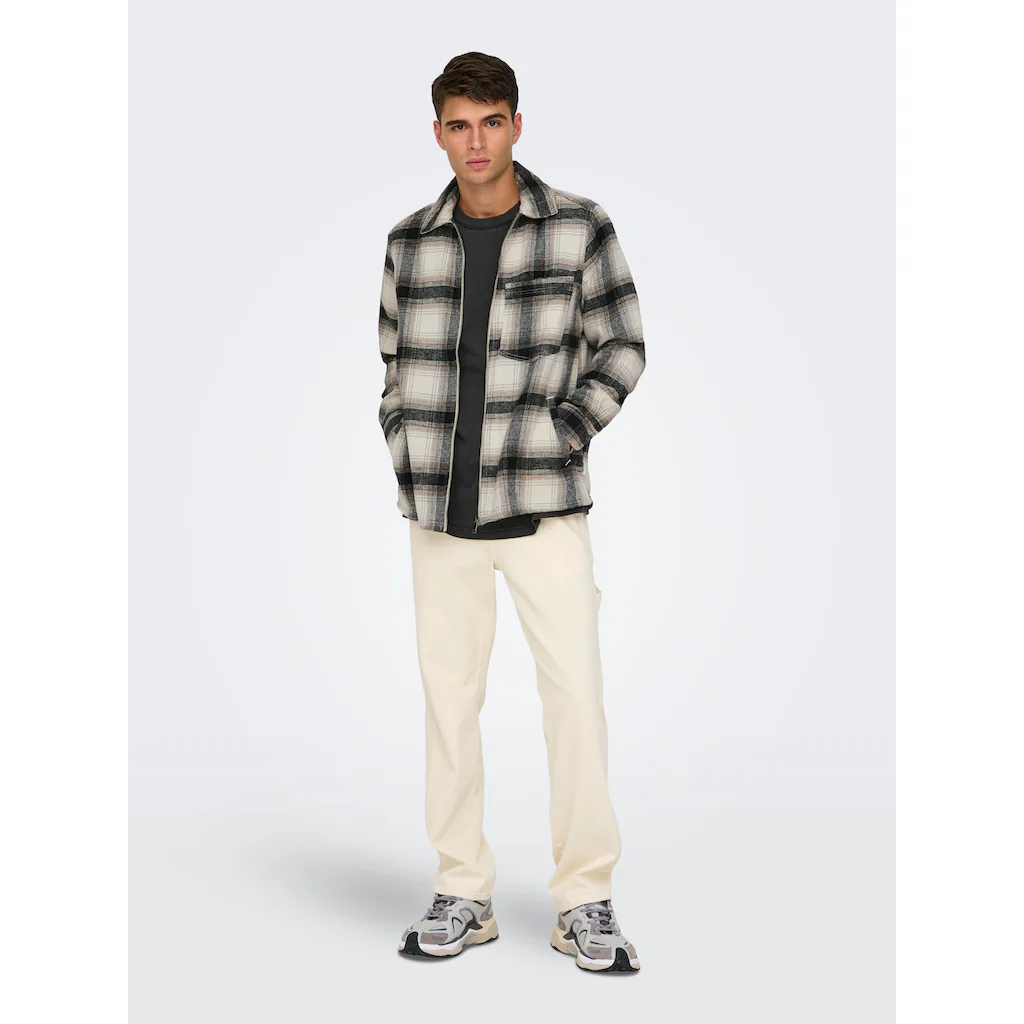 ONLY & SONS Langarmhemd »ONSAUSTIN WOOL ZIP OVERSHIRT« ▷ Für