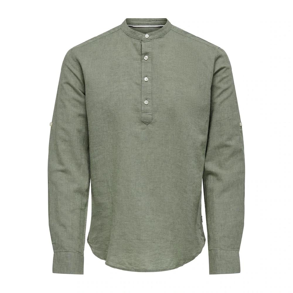 ONLY & SONS Langarmhemd »ONSCAIDEN LS HALFPLACKT LINEN SHIRT« ▷ Für