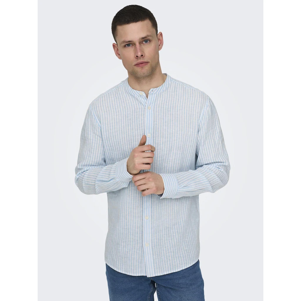 ONLY & SONS Langarmhemd »ONSCAIDEN LS MAO STRIPE LINEN SHIRT NOOS« ▷ kaufen