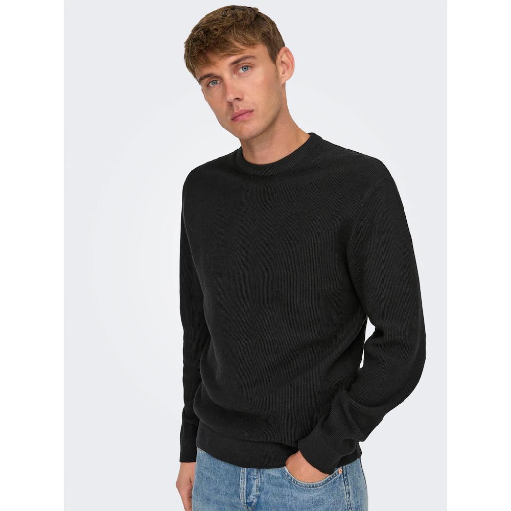 ONLY & SONS Rundhalspullover »ONSTONY DS 12 LS WAFFLE CREW KNIT« ▷ Kaufen