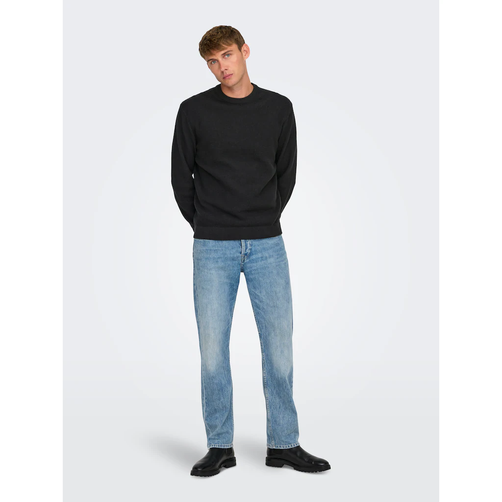 ONLY & SONS Rundhalspullover »ONSTONY DS 12 LS WAFFLE CREW KNIT« ▷ Kaufen