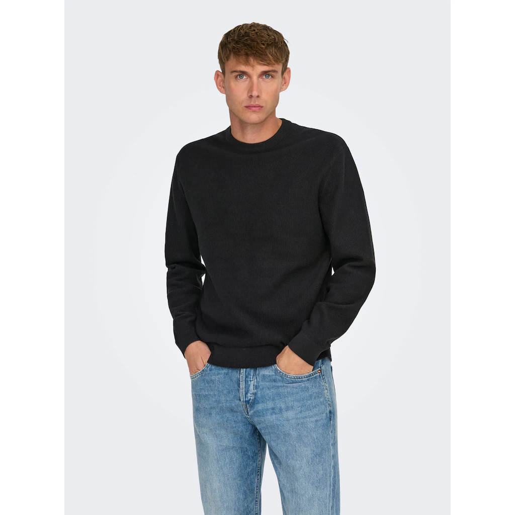 ONLY & SONS Rundhalspullover »ONSTONY DS 12 LS WAFFLE CREW KNIT« ▷ kaufen