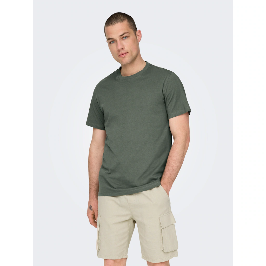 ONLY & SONS Rundhalsshirt »ONSMAX LIFE REG SS STITCH TEE« ▷ Kaufen