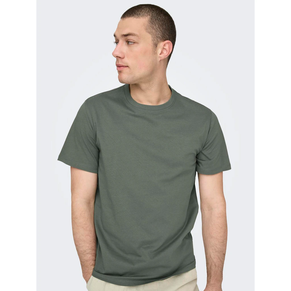 ONLY & SONS Rundhalsshirt »ONSMAX LIFE REG SS STITCH TEE« ▷ Kaufen