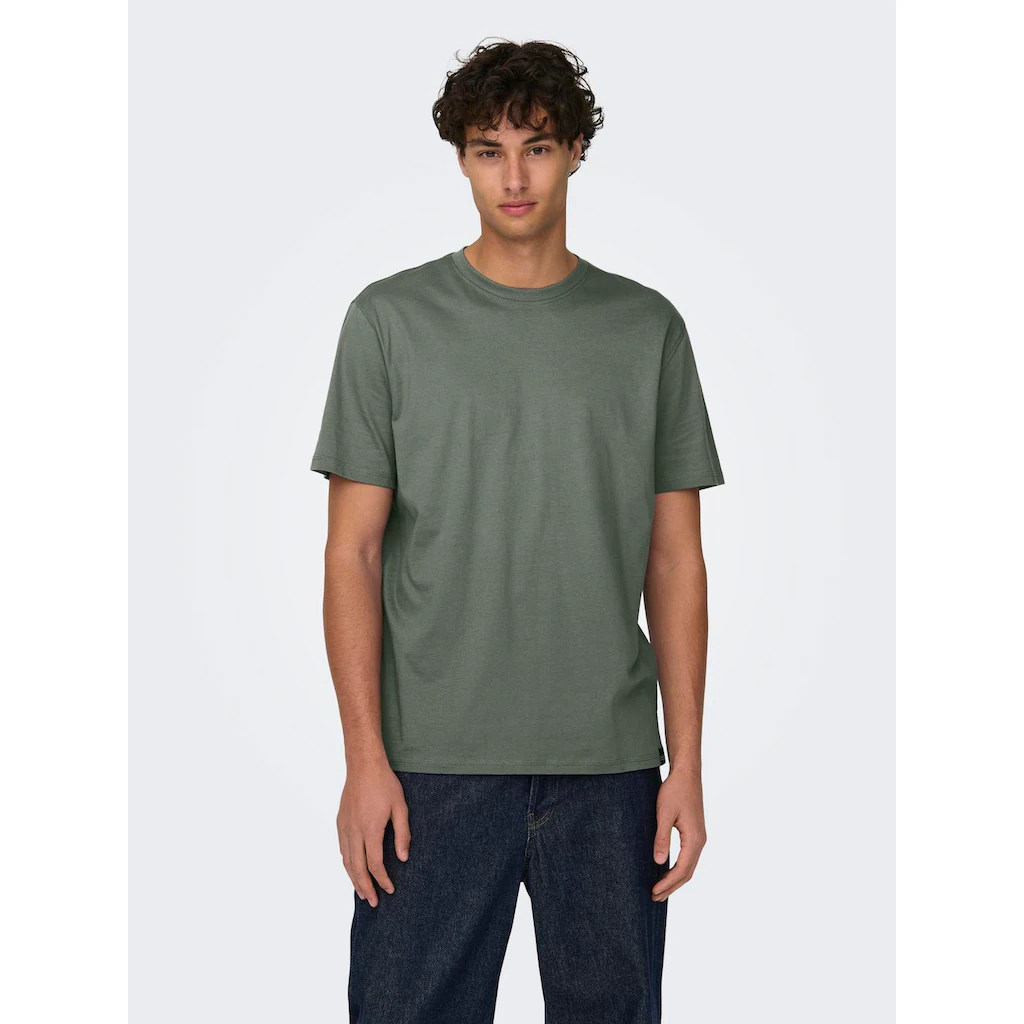 ONLY & SONS Rundhalsshirt »ONSMAX LIFE REG SS STITCH TEE« ▷ kaufen
