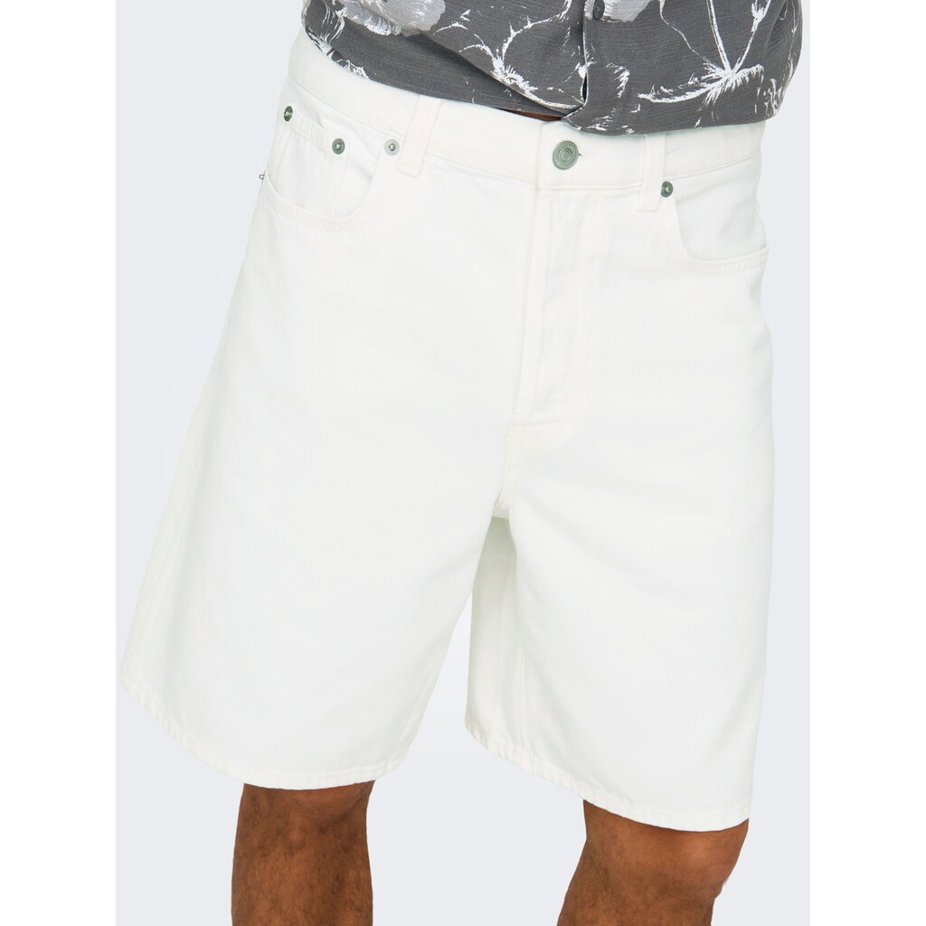 ONLY & SONS Shorts »ONSFADE LOOSE WHITE 1662 PIM DNM SHORTS«