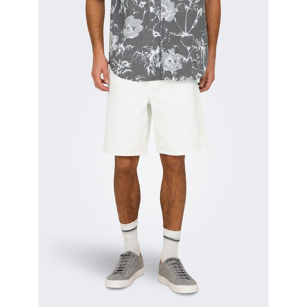 ONLY & SONS Shorts »ONSFADE LOOSE WHITE 1662 PIM DNM SHORTS«