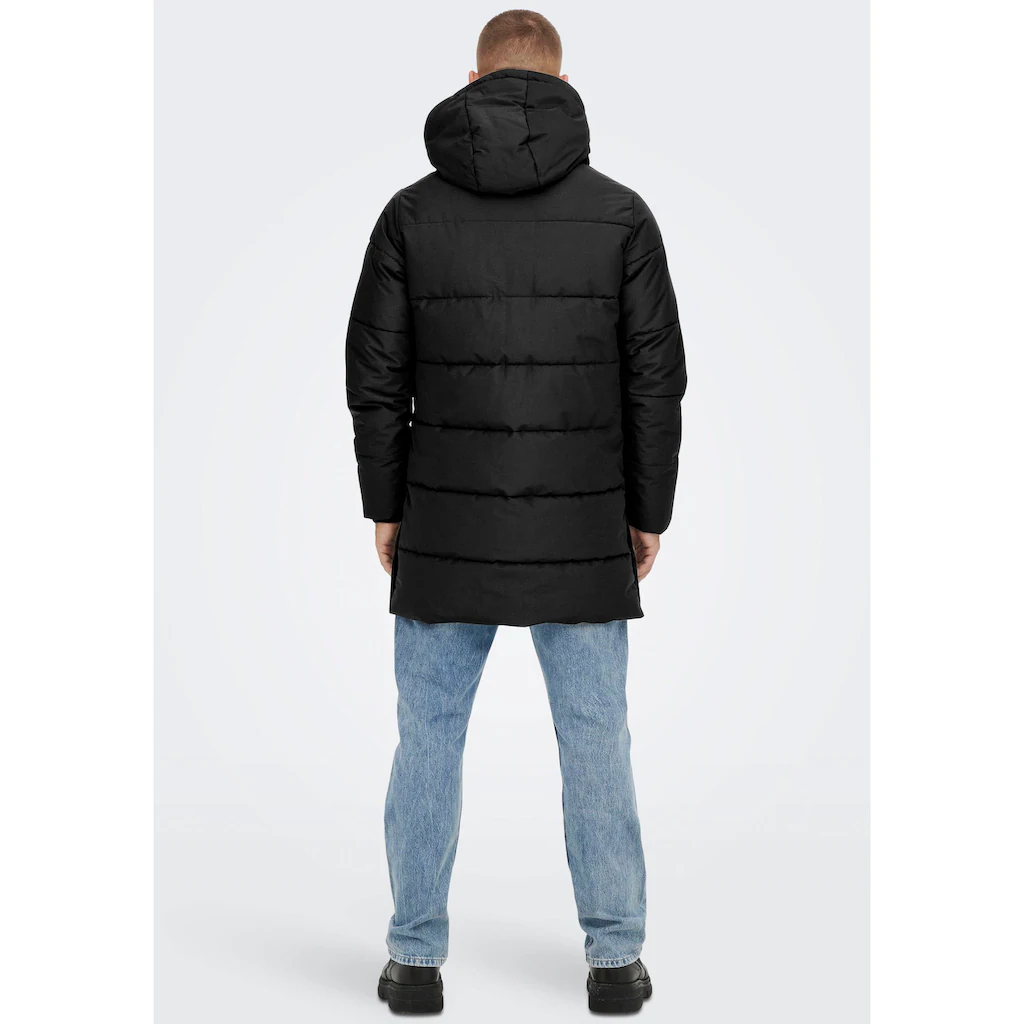 ONLY & SONS Steppjacke »ONSCARL LIFE LONG QUILTED COAT NOOS OTW« Mit Kapuze ▷ Bestellen