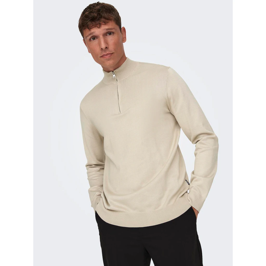 ONLY & SONS Strickpullover »ONSWYLER LIFE REG 14 HALF ZIP KNIT NOOS« ▷ Bestellen