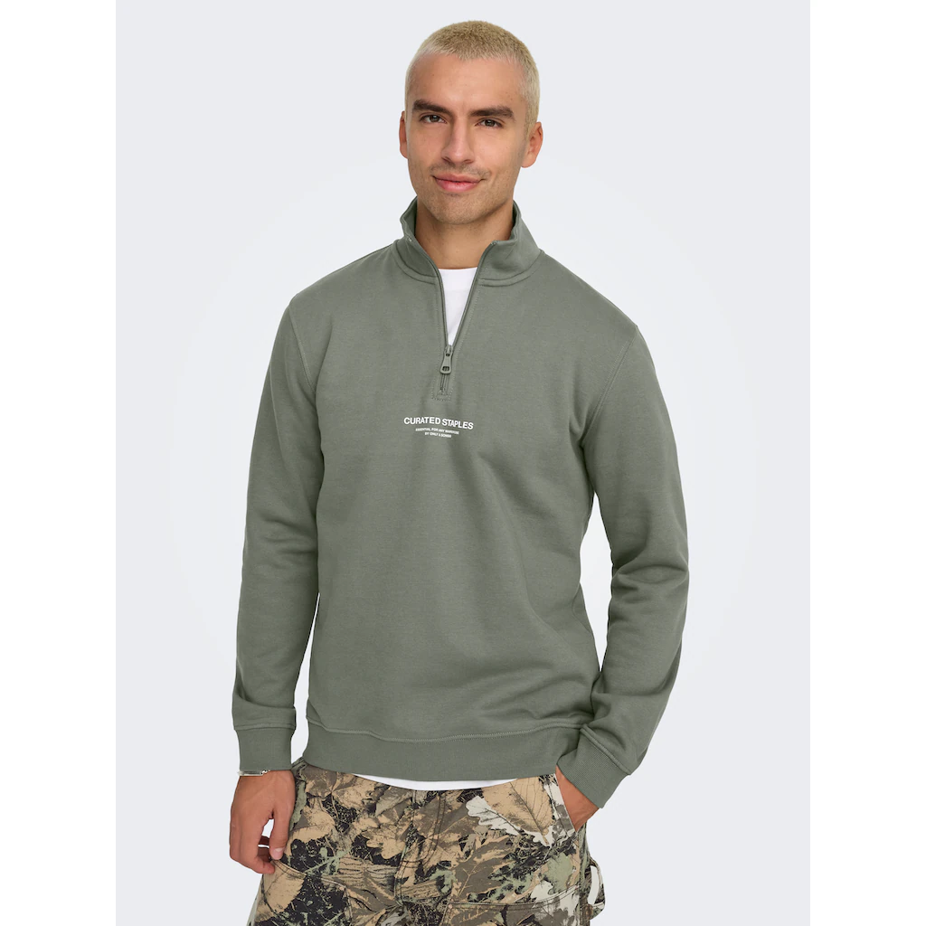 ONLY & SONS Sweatshirt »ONSCURATED REG HALF ZIP SWEAT« ▷ Bestellen