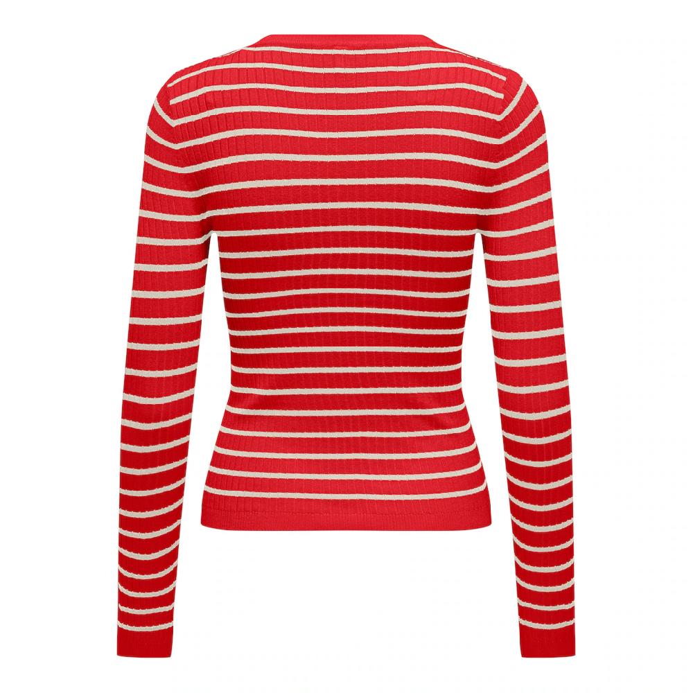 ONLY Strickpullover »ONLMILA LS STRIPE BUTTON O-NECK CC KNT«