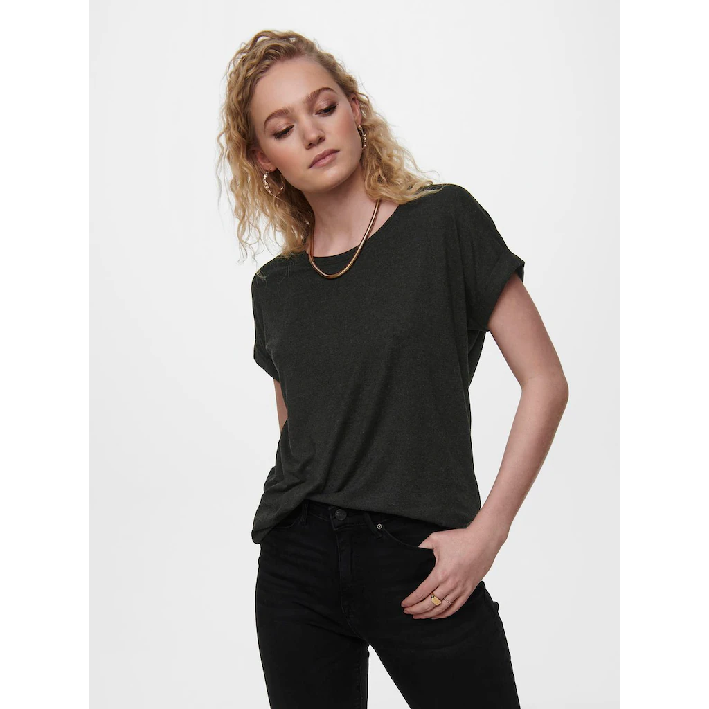 ONLY T-Shirt »ONLMOSTER S/S O-NECK TOP NOOS JRS« Mit Aufschlag Am Arm