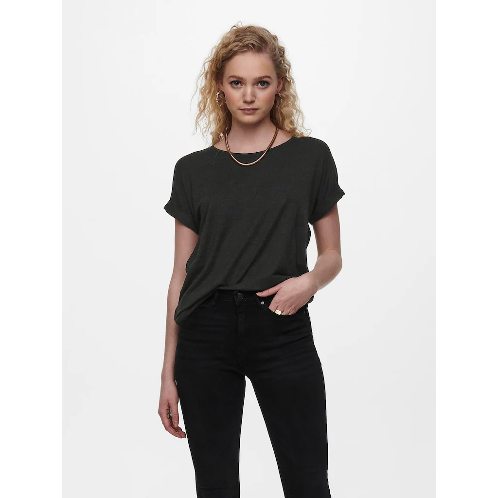 ONLY T-Shirt »ONLMOSTER S/S O-NECK TOP NOOS JRS« mit Aufschlag am Arm