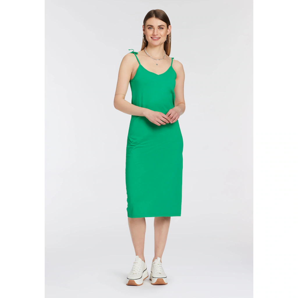 OTTO products Jerseykleid »GOTS zertifiziert -CIRCULAR COLLECTION« in Midi-Länge elegant aus 100% Baumwolle mit Spaghettiträgern