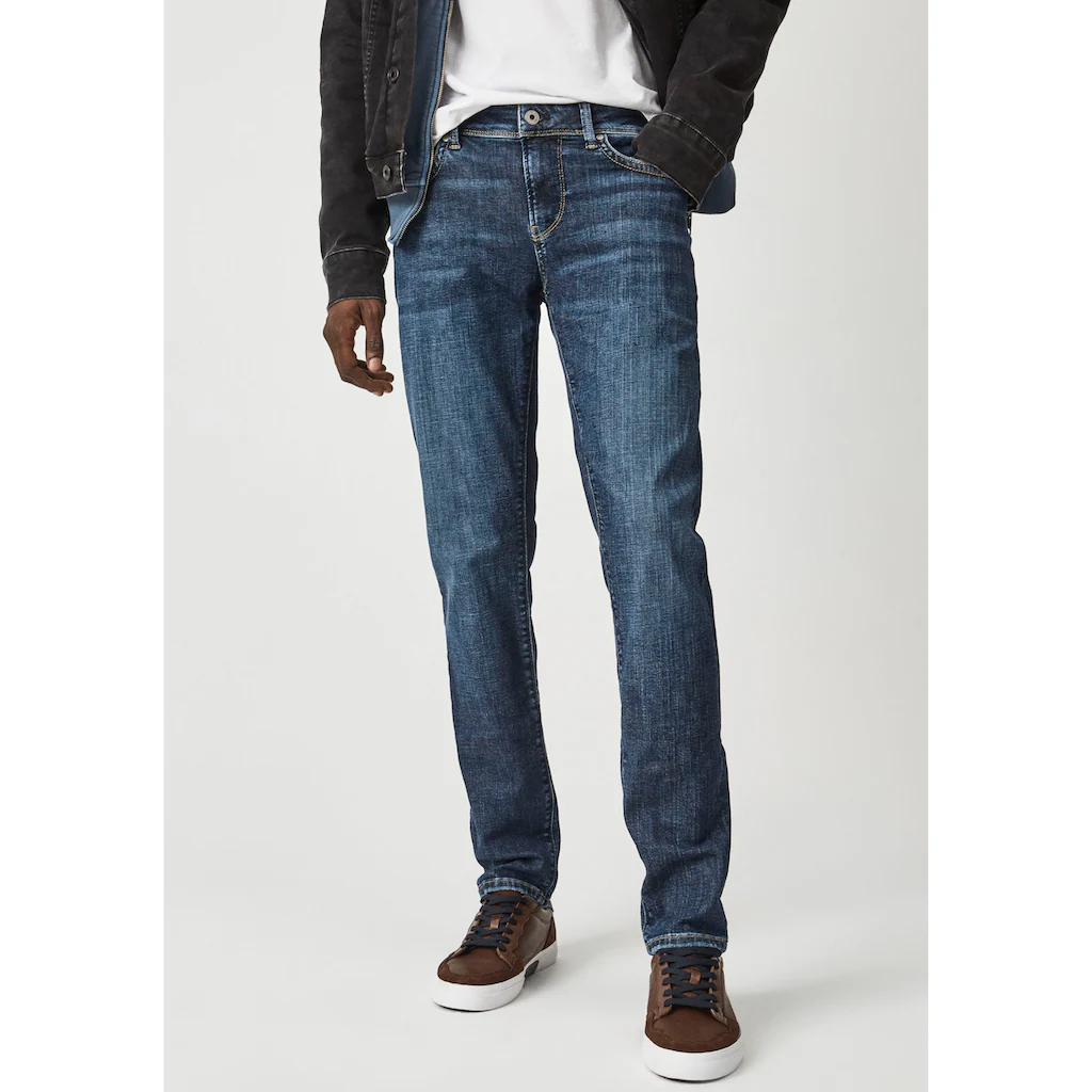 Pepe Jeans Slim-fit-Jeans »HATCH« Knöpfe mit Logoprägung
