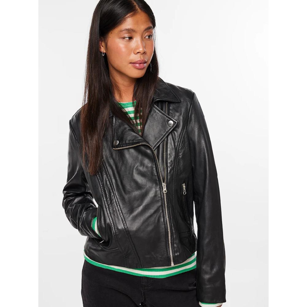 Pieces Lederjacke »PCSUSSE LEATHER JACKET NOOS« Aus Weichem Lammleder