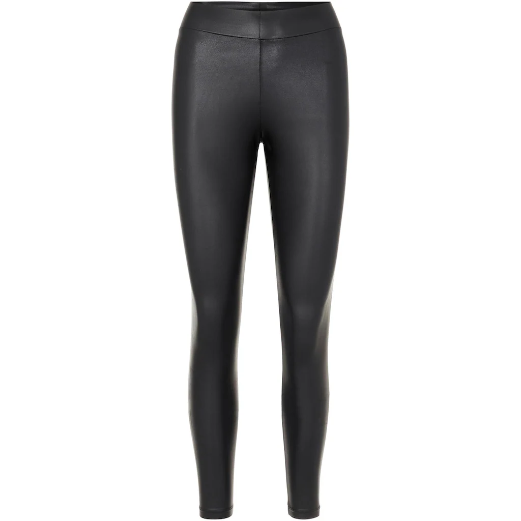 pieces Leggings »PCNEW SHINY HW LEGGINGS NOOS« mit PU-Beschichtung