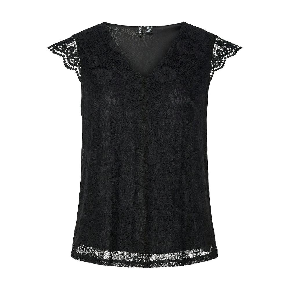 pieces Spitzentop »PCOLLINE SL LACE V-NECK TOP WVN NOOS«