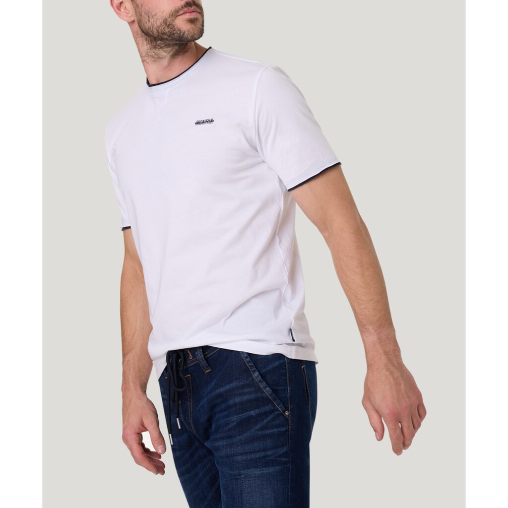 Pioneer Authentic Jeans T-Shirt Mit Kontrastfarbenen Details ▷ Für