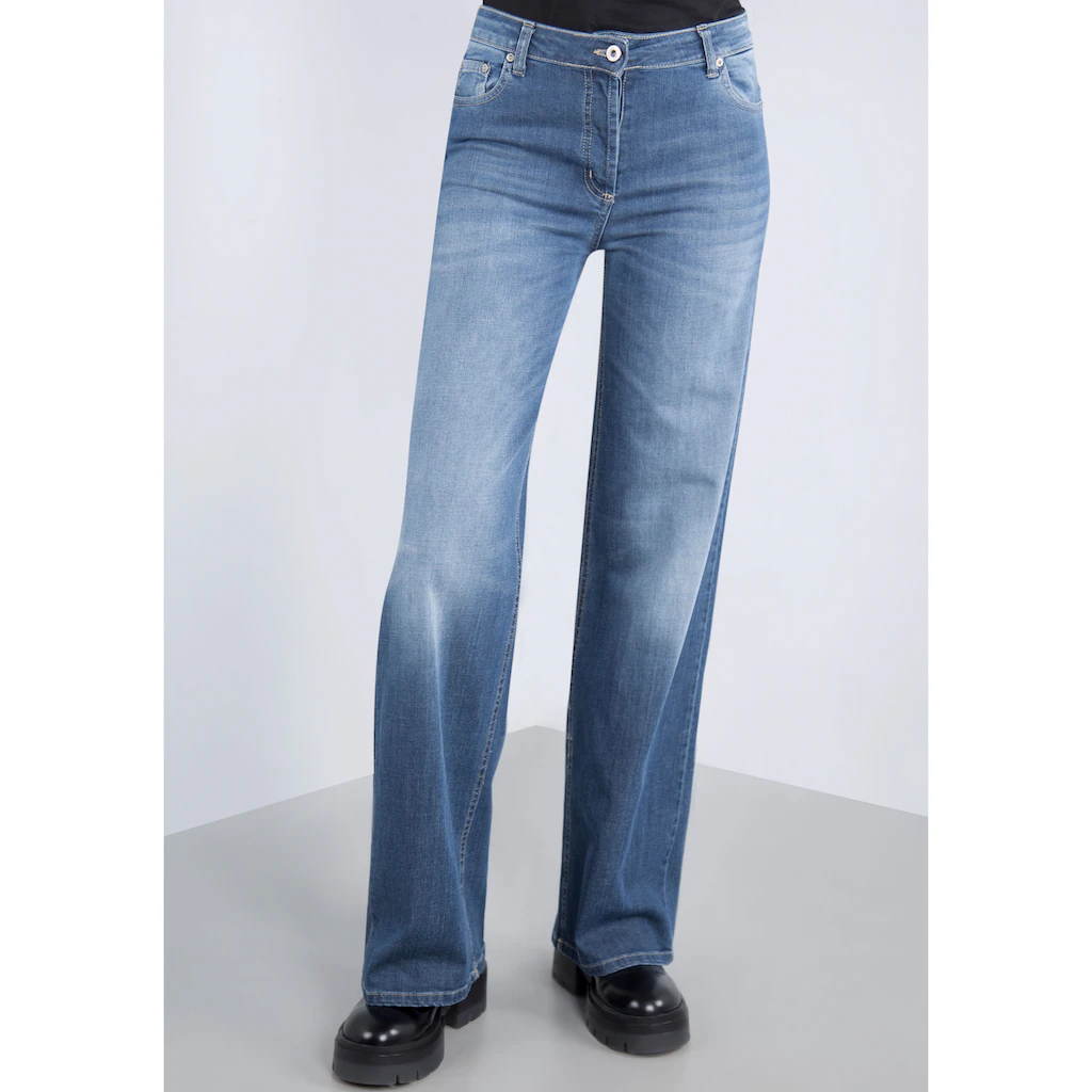 Please Jeans 5-Pocket-Jeans Mit Weitem Bein
