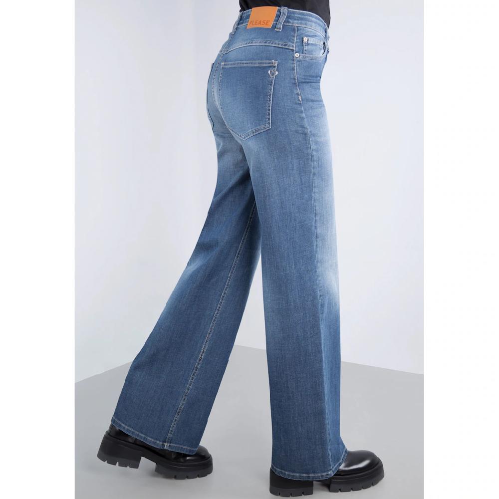 Please Jeans 5-Pocket-Jeans Mit Weitem Bein